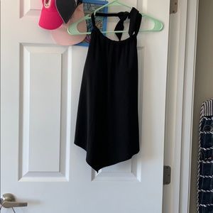 Black flowy tankini top halter tie